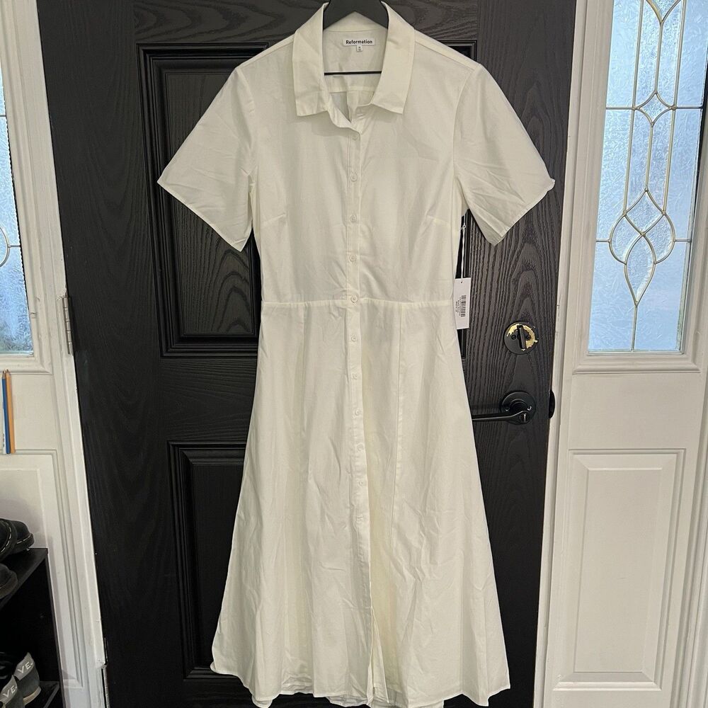 Reformation Dasha Dress Size 10 White - Picture 3 of 7